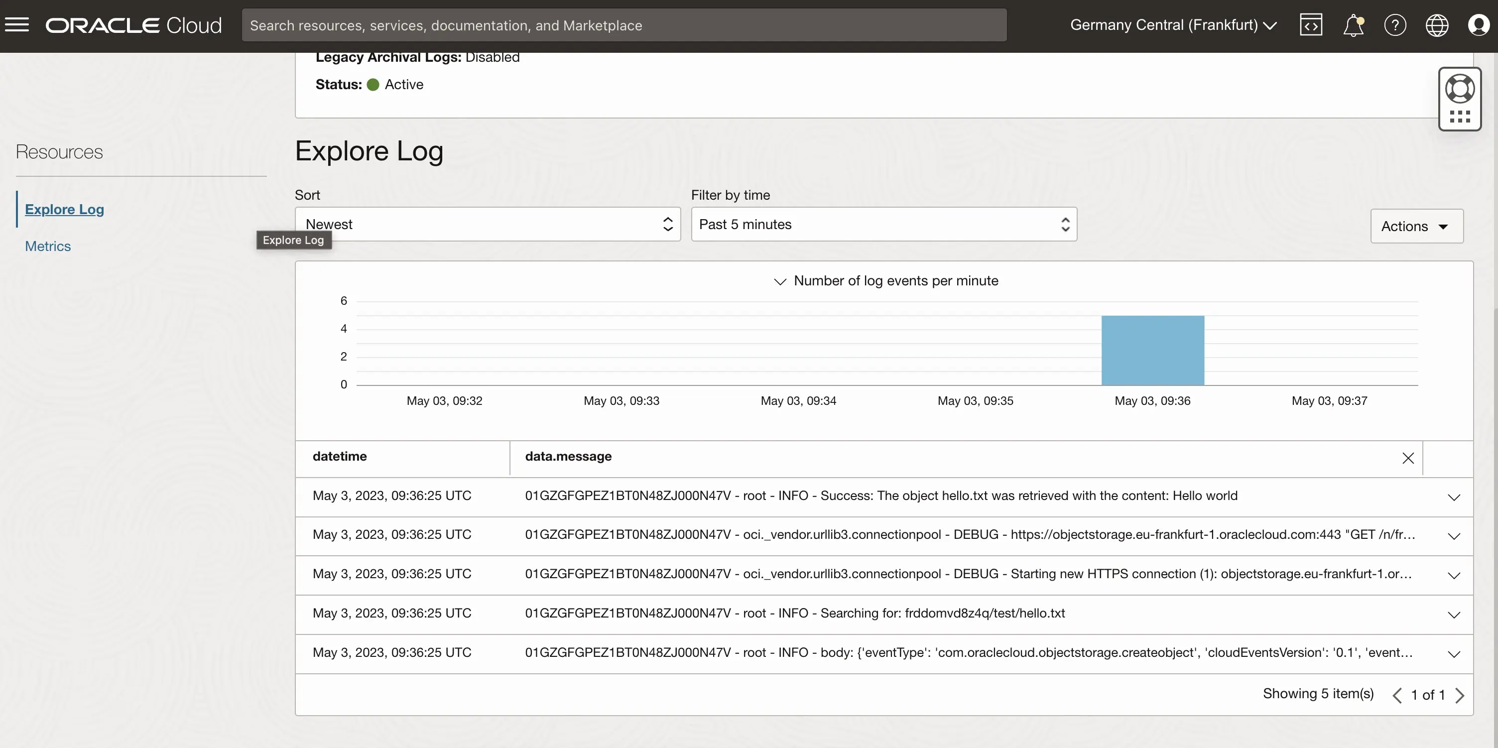 Function log